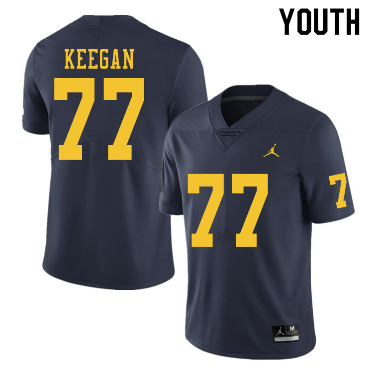 Youth #77 Trevor Keegan Michigan Wolverines College Football Jerseys Sale-Navy